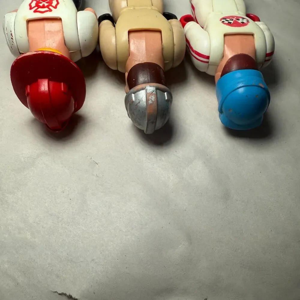 Vintage 70's Fisher Price Husky Helpers Lot of 3 - Race Driver Fire Construction